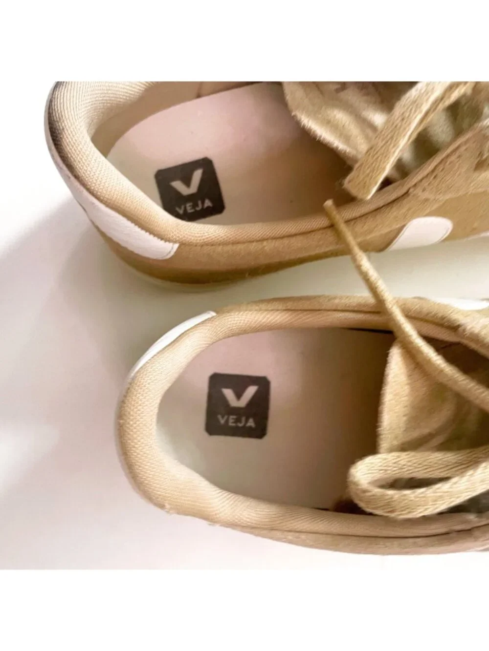 Veja Men's Campo Beige Suede Sneakers, Size 12.5